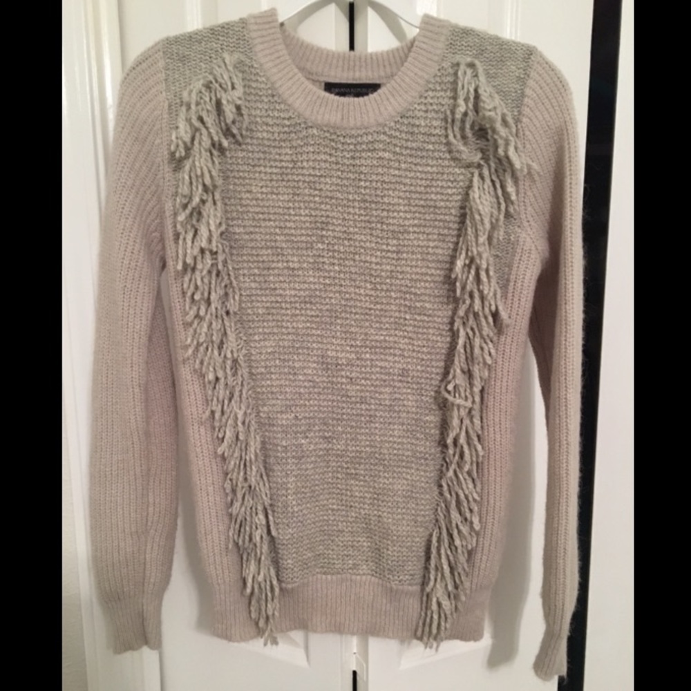 Banana Republic Gray Fringe Sweater